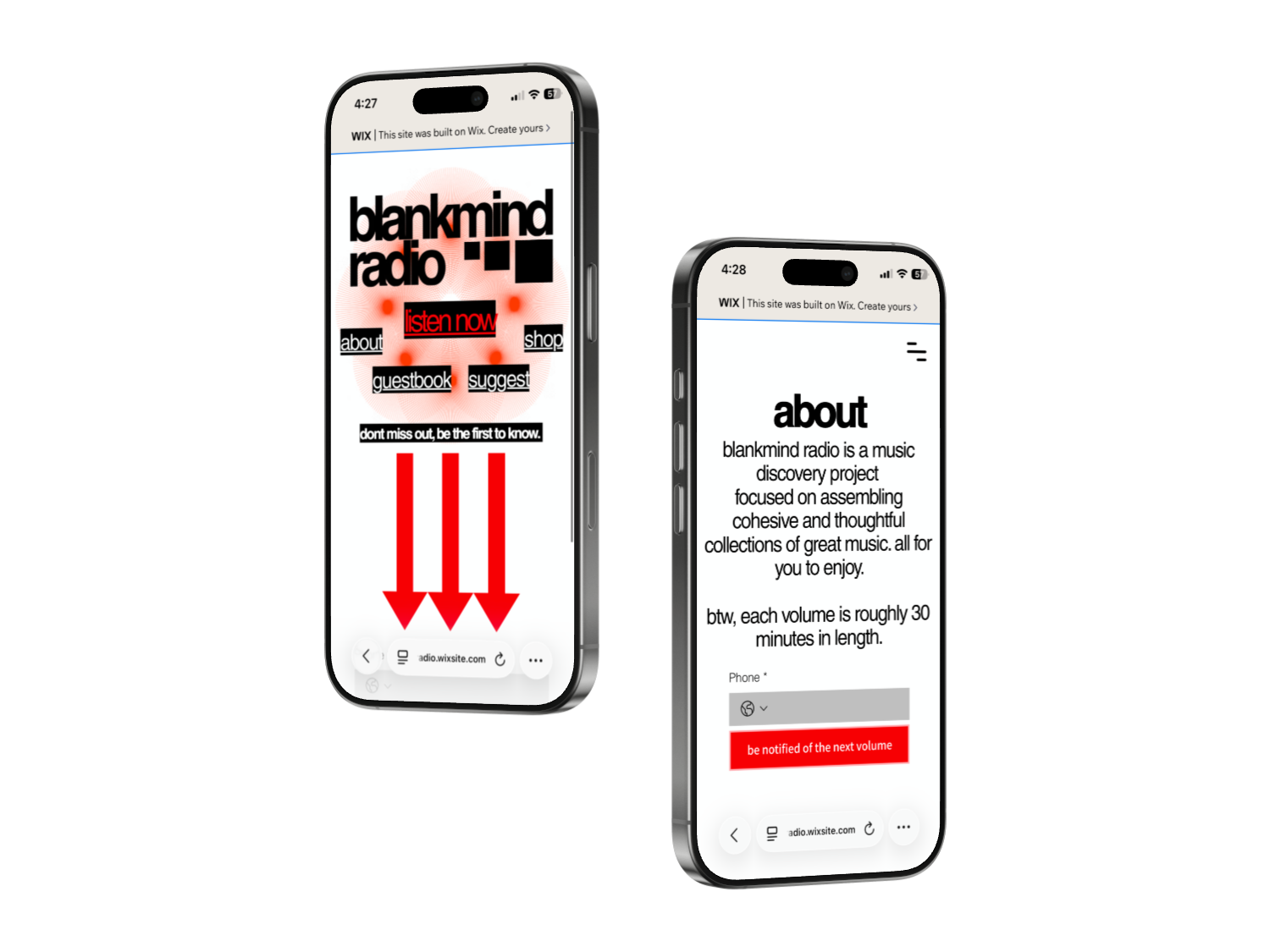 Blankmind Radio v1 on iPhone