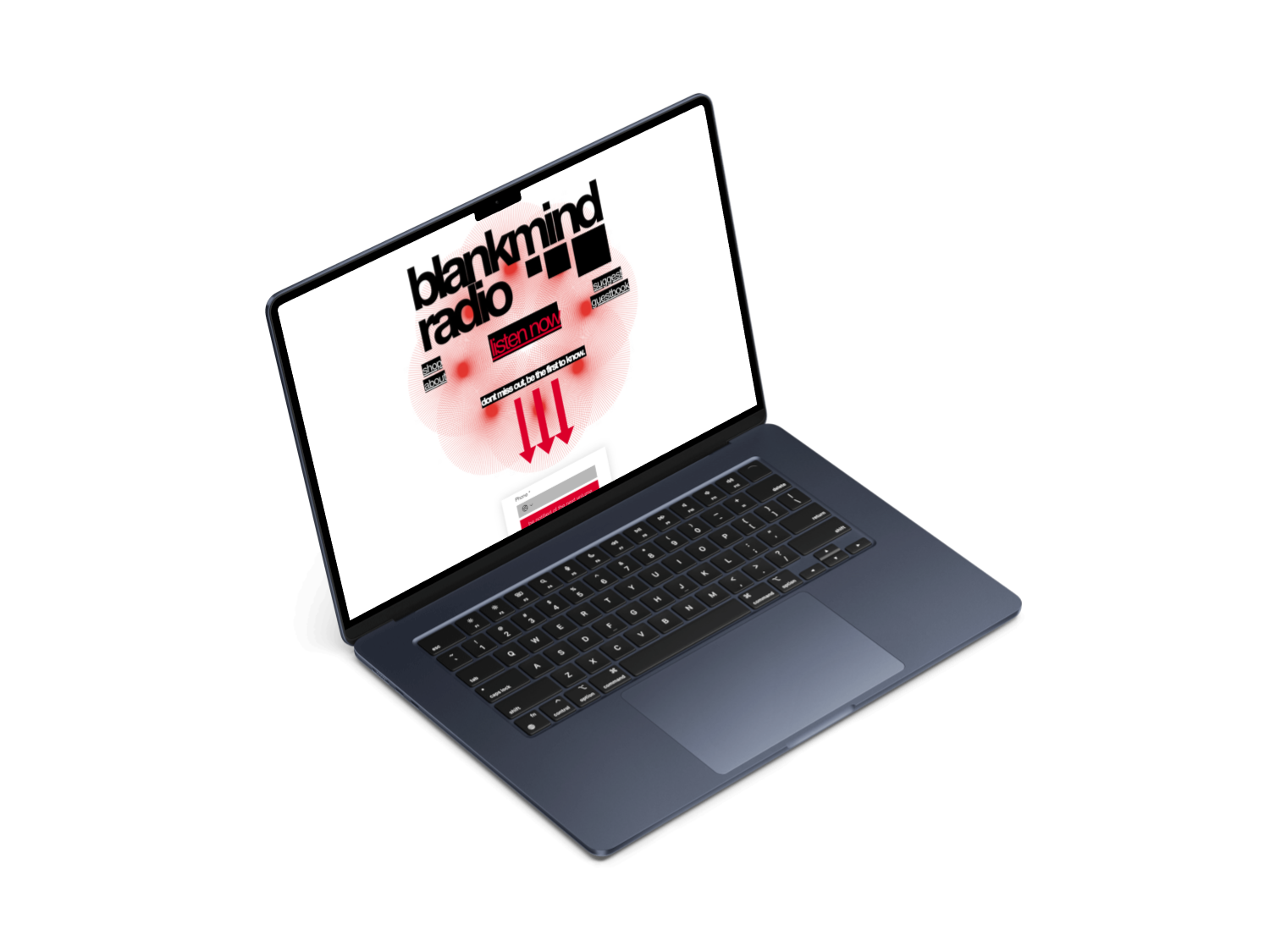 Blankmind Radio on MacBook