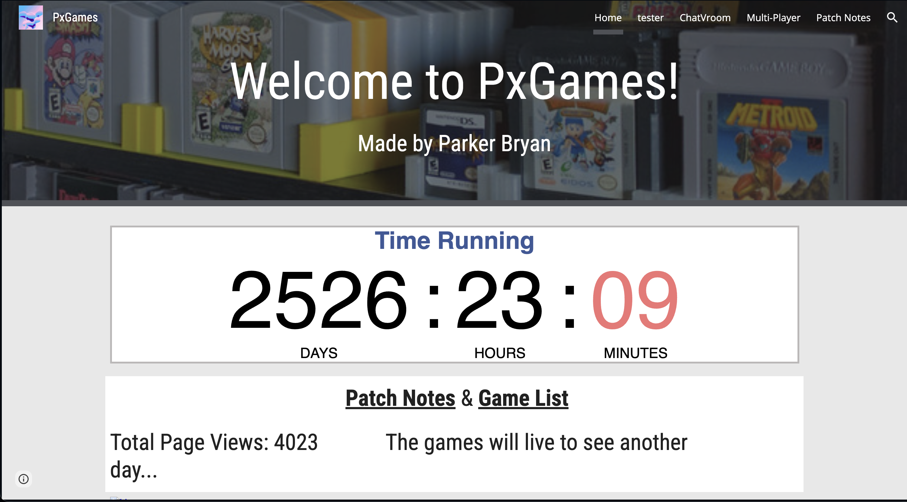 PxGames website today